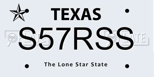 S57RSS Texas License Plate