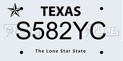 S582YC Texas License Plate