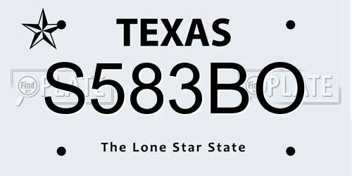 S583BO Texas License Plate