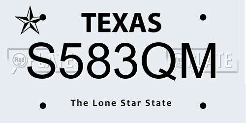 S583QM Texas License Plate