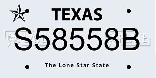S58558B Texas License Plate