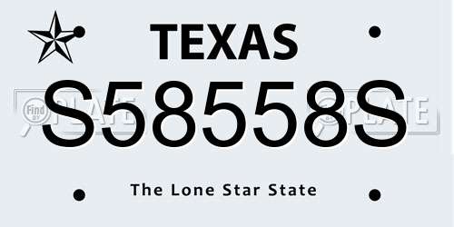 S58558S Texas License Plate