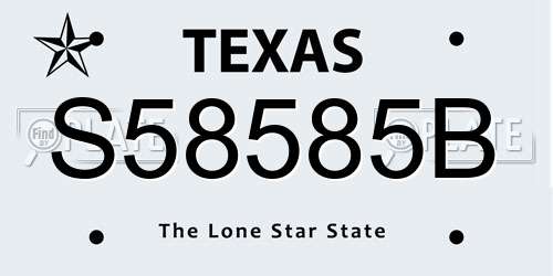 S58585B Texas License Plate
