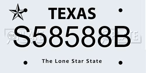 S58588B Texas License Plate