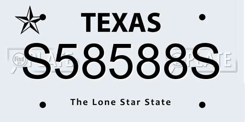 S58588S Texas License Plate
