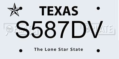 S587DV Texas License Plate