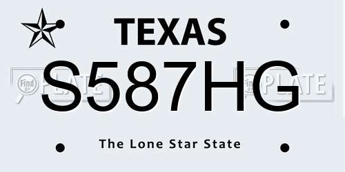 S587HG Texas License Plate