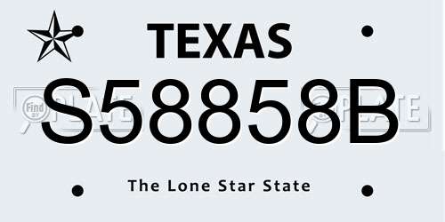 S58858B Texas License Plate
