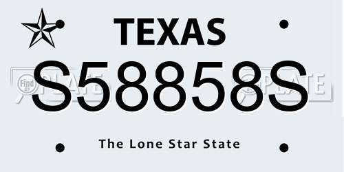 S58858S Texas License Plate