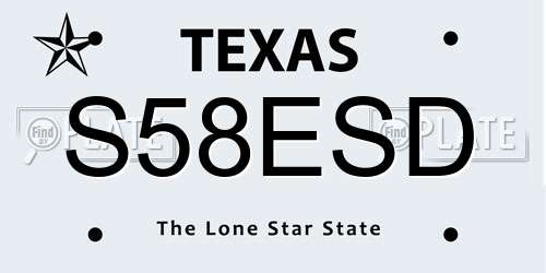 S58ESD Texas License Plate