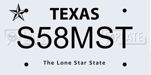 S58MST Texas License Plate