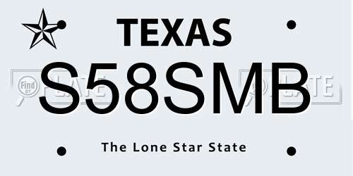 S58SMB Texas License Plate