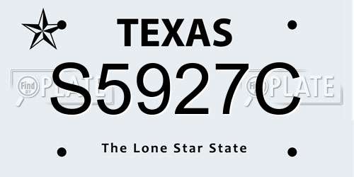 S5927C Texas License Plate