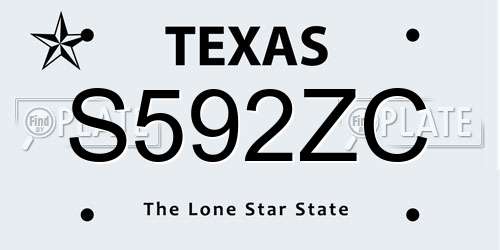 S592ZC Texas License Plate