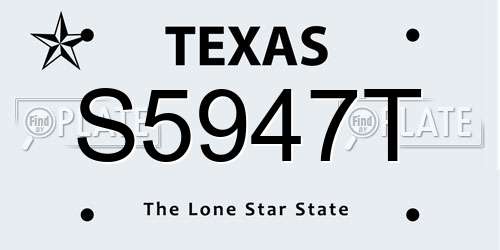S5947T Texas License Plate