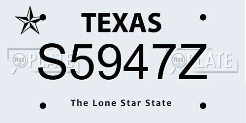 S5947Z Texas License Plate