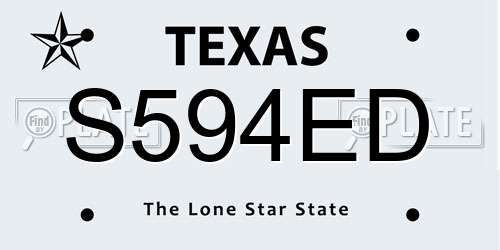 S594ED Texas License Plate