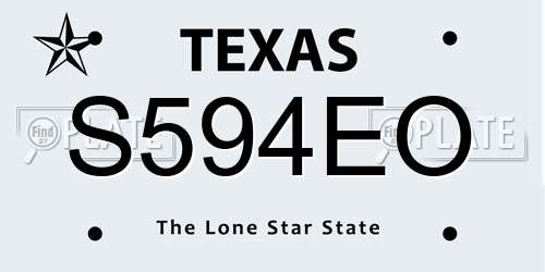 S594EO Texas License Plate