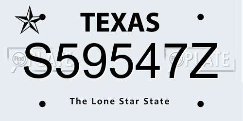 S59547Z Texas License Plate