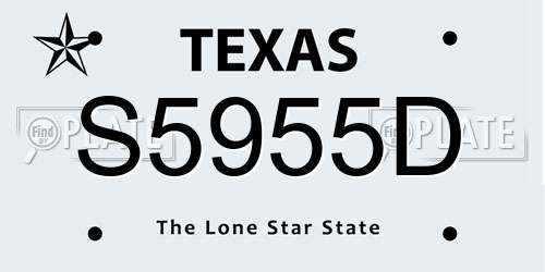 S5955D Texas License Plate