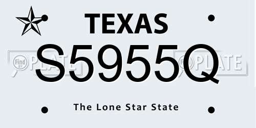 S5955Q Texas License Plate