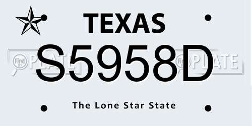 S5958D Texas License Plate