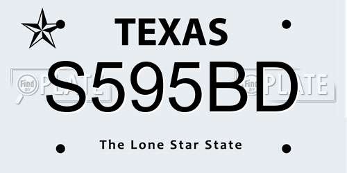 S595BD Texas License Plate