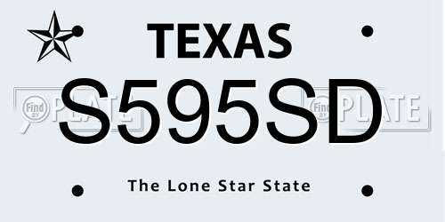 S595SD Texas License Plate