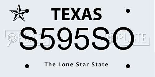 S595SO Texas License Plate