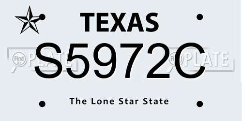 S5972C Texas License Plate