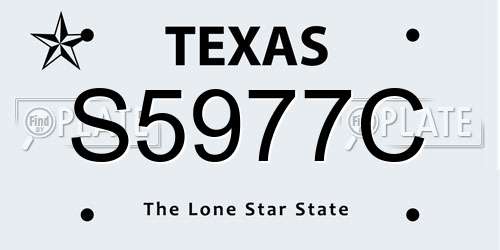 S5977C Texas License Plate