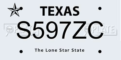 S597ZC Texas License Plate