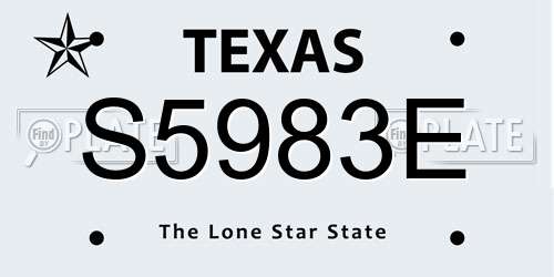 S5983E Texas License Plate