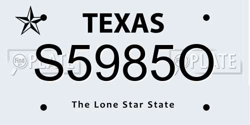 S5985O Texas License Plate
