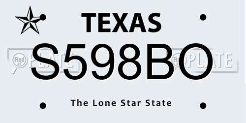 S598BO Texas License Plate