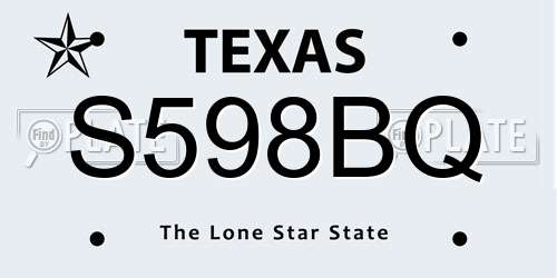 S598BQ Texas License Plate