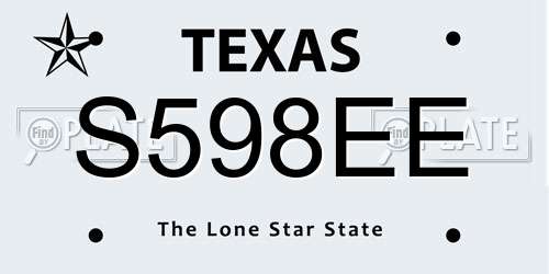 S598EE Texas License Plate
