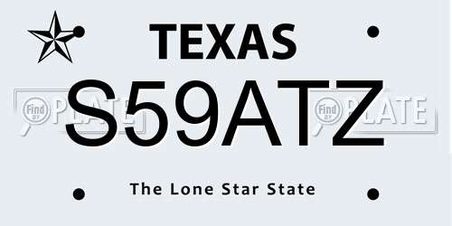 S59ATZ Texas License Plate