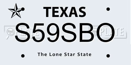 S59SBO Texas License Plate