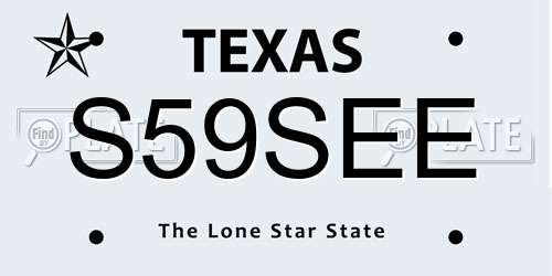 S59SEE Texas License Plate