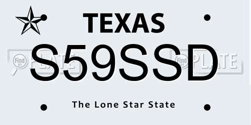 S59SSD Texas License Plate