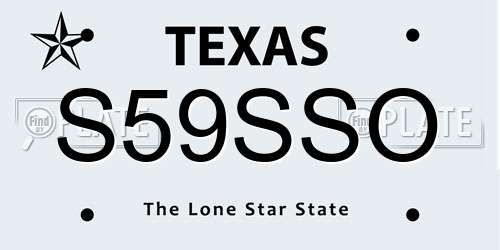 S59SSO Texas License Plate