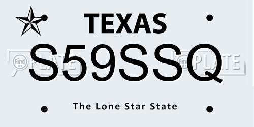 S59SSQ Texas License Plate