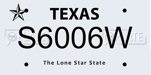 S6006W Texas License Plate