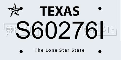 S60276I Texas License Plate