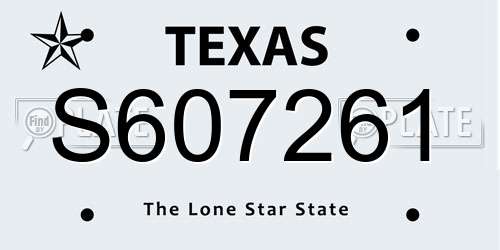 S607261 Texas License Plate