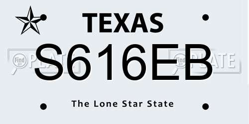 S616EB Texas License Plate