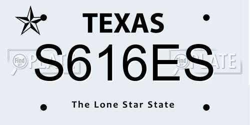 S616ES Texas License Plate