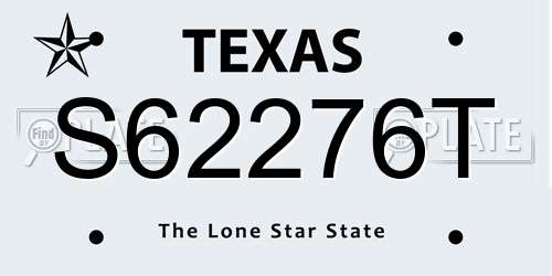 S62276T Texas License Plate