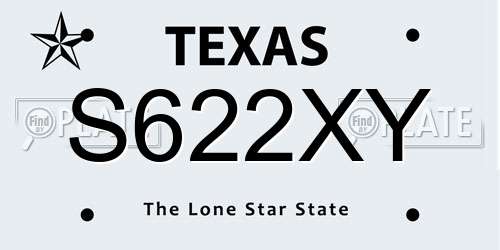 S622XY Texas License Plate